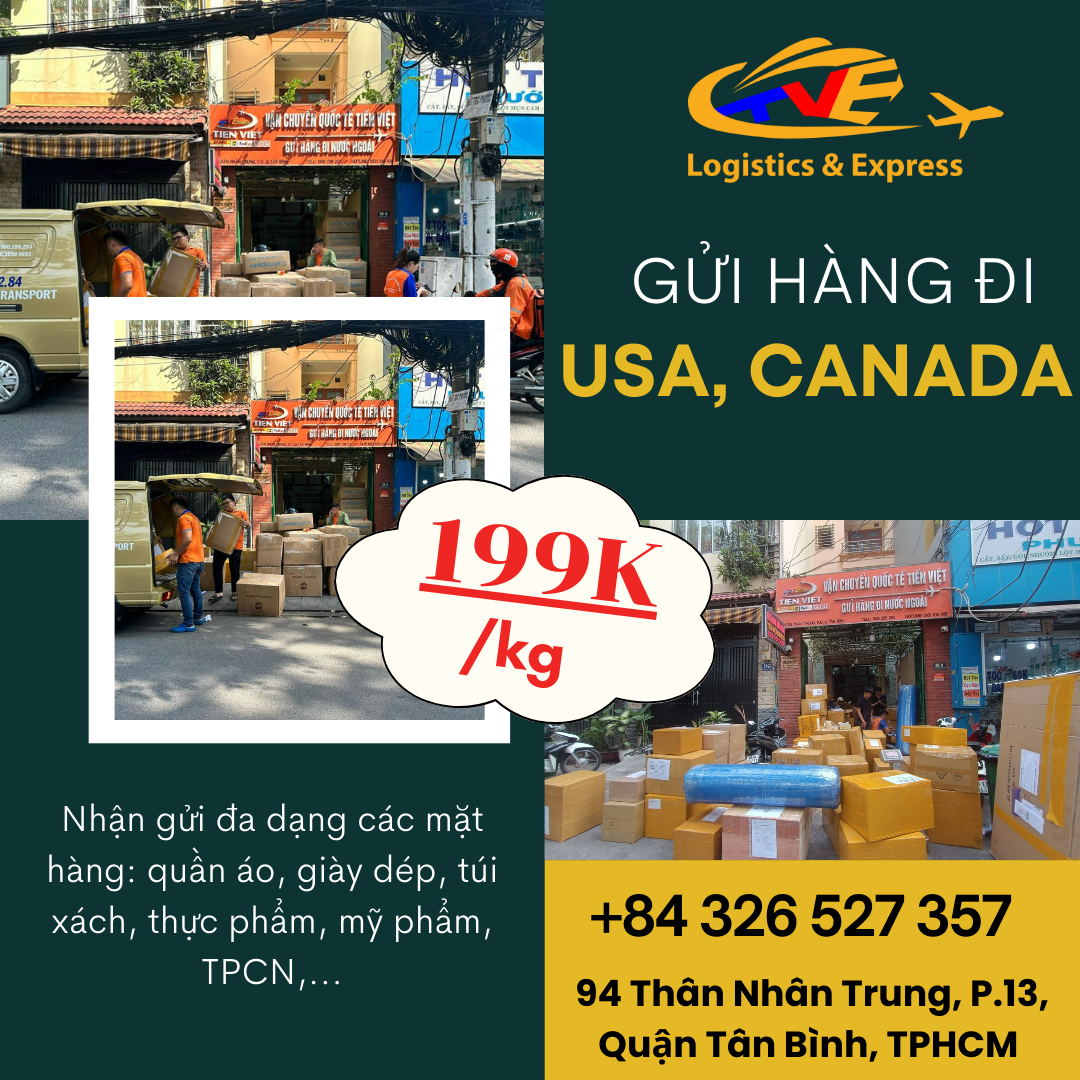 Gửi hàng đi USA, Canada - Tiến Việt Express